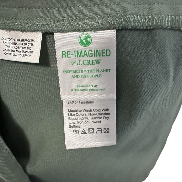 J Crew Womens Long Sleeve Zip Front Chino Dress Sz 16 Green Collard BK863 NWT - Picture 8 of 10